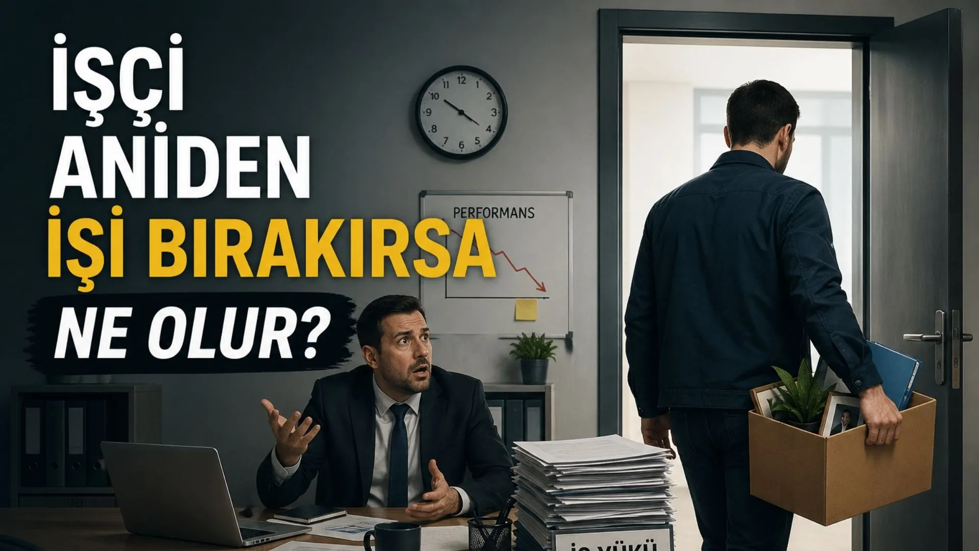 : İşçi aniden işi bırakırsa ne olur sorusunun hukuki süreçlerini anlatan rehber görseli - Avukat İstanbul.
